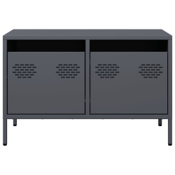 Szafka RTV, czarna, 68x39x43,5 cm, stal walcowana na zimno