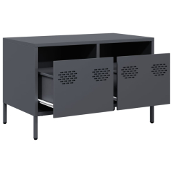 Szafka RTV, czarna, 68x39x43,5 cm, stal walcowana na zimno