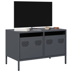 Szafka RTV, czarna, 68x39x43,5 cm, stal walcowana na zimno