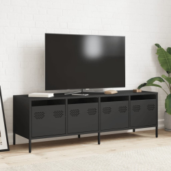 Szafka RTV, czarna, 135x39x43,5 cm, stal walcowana na zimno