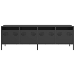 Szafka RTV, czarna, 135x39x43,5 cm, stal walcowana na zimno
