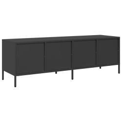 Szafka RTV, czarna, 135x39x43,5 cm, stal walcowana na zimno