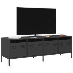 Szafka RTV, czarna, 135x39x43,5 cm, stal walcowana na zimno