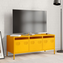 Szafka RTV, żółta, 101,5x39x43,5 cm, stal walcowana na zimno