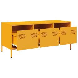Szafka RTV, żółta, 101,5x39x43,5 cm, stal walcowana na zimno