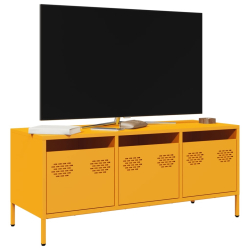 Szafka RTV, żółta, 101,5x39x43,5 cm, stal walcowana na zimno