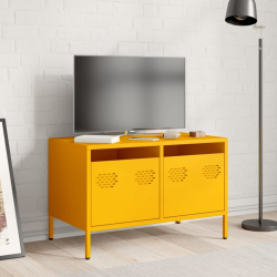 Szafka RTV, musztardowa, 68x39x43,5 cm, stal walcowana na zimno