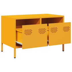 Szafka RTV, musztardowa, 68x39x43,5 cm, stal walcowana na zimno