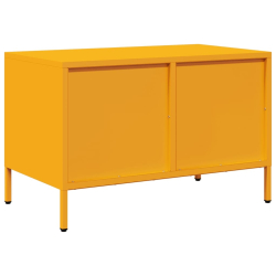 Szafka RTV, musztardowa, 68x39x43,5 cm, stal walcowana na zimno