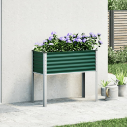 Donica ogrodowa, zielona, 100x41x90 cm, stal