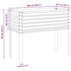 Donica ogrodowa, 100x41x90 cm, stal kortenowska