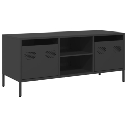 Szafka RTV, czarna, 101,5x39x43,5 cm, stal walcowana na zimno