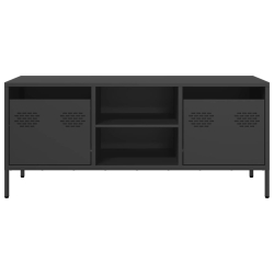Szafka RTV, czarna, 101,5x39x43,5 cm, stal walcowana na zimno