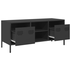 Szafka RTV, czarna, 101,5x39x43,5 cm, stal walcowana na zimno