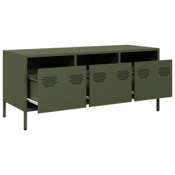 Szafka RTV, oliwkowa, 101,5x39x43,5 cm, stal walcowana na zimno