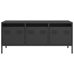 Szafka RTV, czarna, 101,5x39x43,5 cm, stal walcowana na zimno