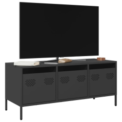 Szafka RTV, czarna, 101,5x39x43,5 cm, stal walcowana na zimno