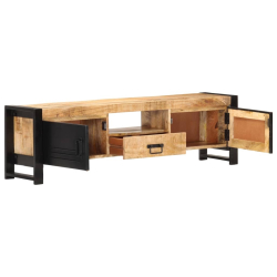 Szafka pod TV, 140x30x40 cm, surowe drewno mango