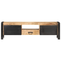 Szafka pod TV, 140x30x40 cm, surowe drewno mango