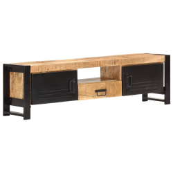 Szafka pod TV, 140x30x40 cm, surowe drewno mango
