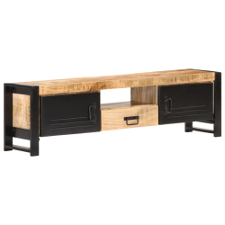 Szafka pod TV, 140x30x40 cm, surowe drewno mango