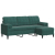 3-osobowa sofa z podnóżkiem, ciemnozielony, 180 cm, aksamit