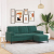 3-osobowa sofa z podnóżkiem, ciemnozielony, 180 cm, aksamit