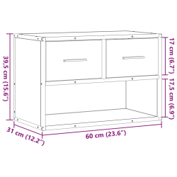 Szafka pod telewizor, czarna, 60x31x39,5 cm