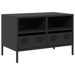 Szafka RTV, czarna, 68x39x43,5 cm, stal walcowana na zimno