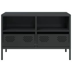 Szafka RTV, czarna, 68x39x43,5 cm, stal walcowana na zimno