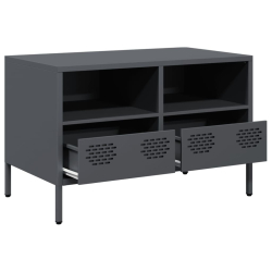 Szafka RTV, czarna, 68x39x43,5 cm, stal walcowana na zimno