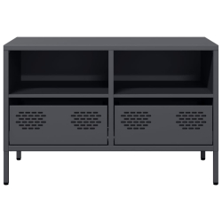 Szafka RTV, czarna, 68x39x43,5 cm, stal walcowana na zimno