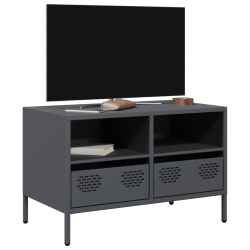 Szafka RTV, czarna, 68x39x43,5 cm, stal walcowana na zimno