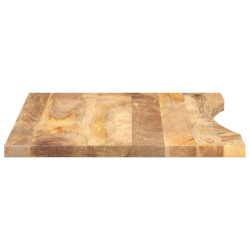 Blat biurka, z wycięciem, 90x60x2,5 cm, surowe drewno mango