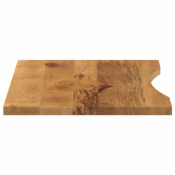 Blat biurka, z wycięciem, 100x60x2,5 cm, surowe drewno mango