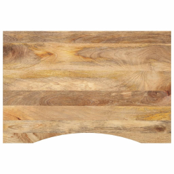 Blat biurka, z wycięciem, 80x50x2,5 cm, surowe drewno mango