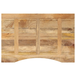 Blat biurka, z wycięciem, 80x50x2,5 cm, surowe drewno mango