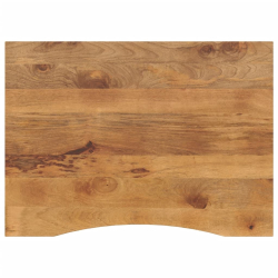 Blat biurka, z wycięciem, 100x80x2,5 cm, surowe drewno mango