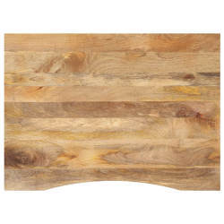 Blat biurka, z wycięciem, 100x80x2,5 cm, surowe drewno mango