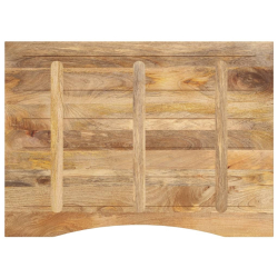 Blat biurka, z wycięciem, 100x80x2,5 cm, surowe drewno mango