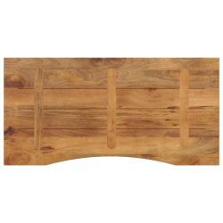 Blat biurka, z wycięciem, 120x50x2,5 cm, surowe drewno mango