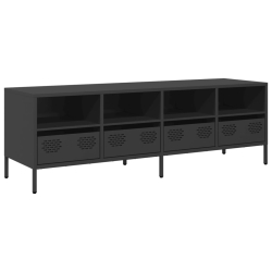 Szafka RTV, czarna, 135x39x43,5 cm, stal walcowana na zimno