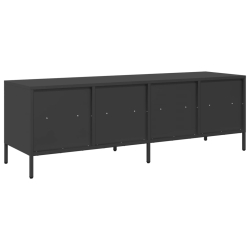 Szafka RTV, czarna, 135x39x43,5 cm, stal walcowana na zimno