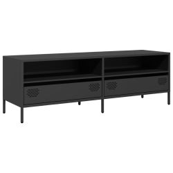 Szafka RTV, czarna, 135x39x43,5 cm, stal walcowana na zimno