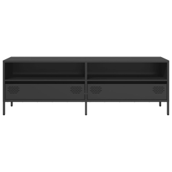 Szafka RTV, czarna, 135x39x43,5 cm, stal walcowana na zimno