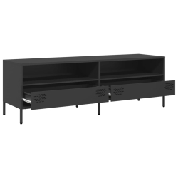 Szafka RTV, czarna, 135x39x43,5 cm, stal walcowana na zimno