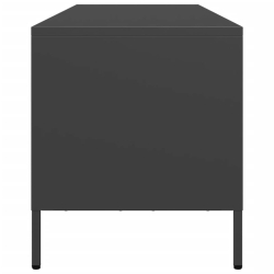 Szafka RTV, czarna, 135x39x43,5 cm, stal walcowana na zimno