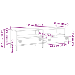 Szafka RTV, antracyt, 135x39x43,5 cm, stal walcowana na zimno
