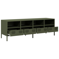 Szafka RTV, oliwkowa, 135x39x43,5 cm, stal walcowana na zimno