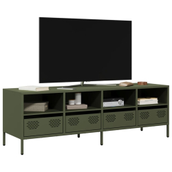 Szafka RTV, oliwkowa, 135x39x43,5 cm, stal walcowana na zimno